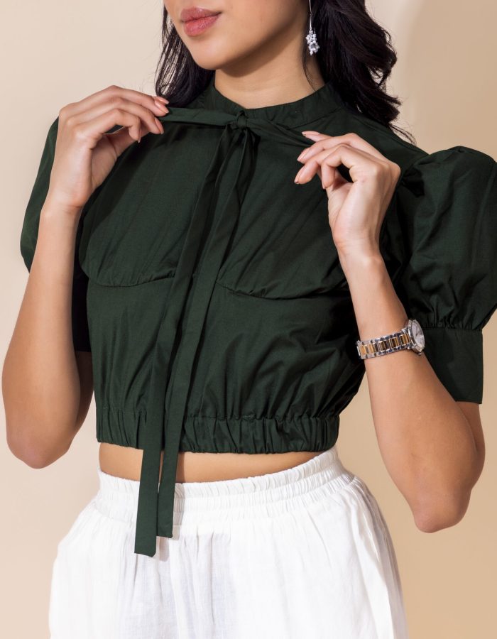 Elevated Bow Top | Dark Green